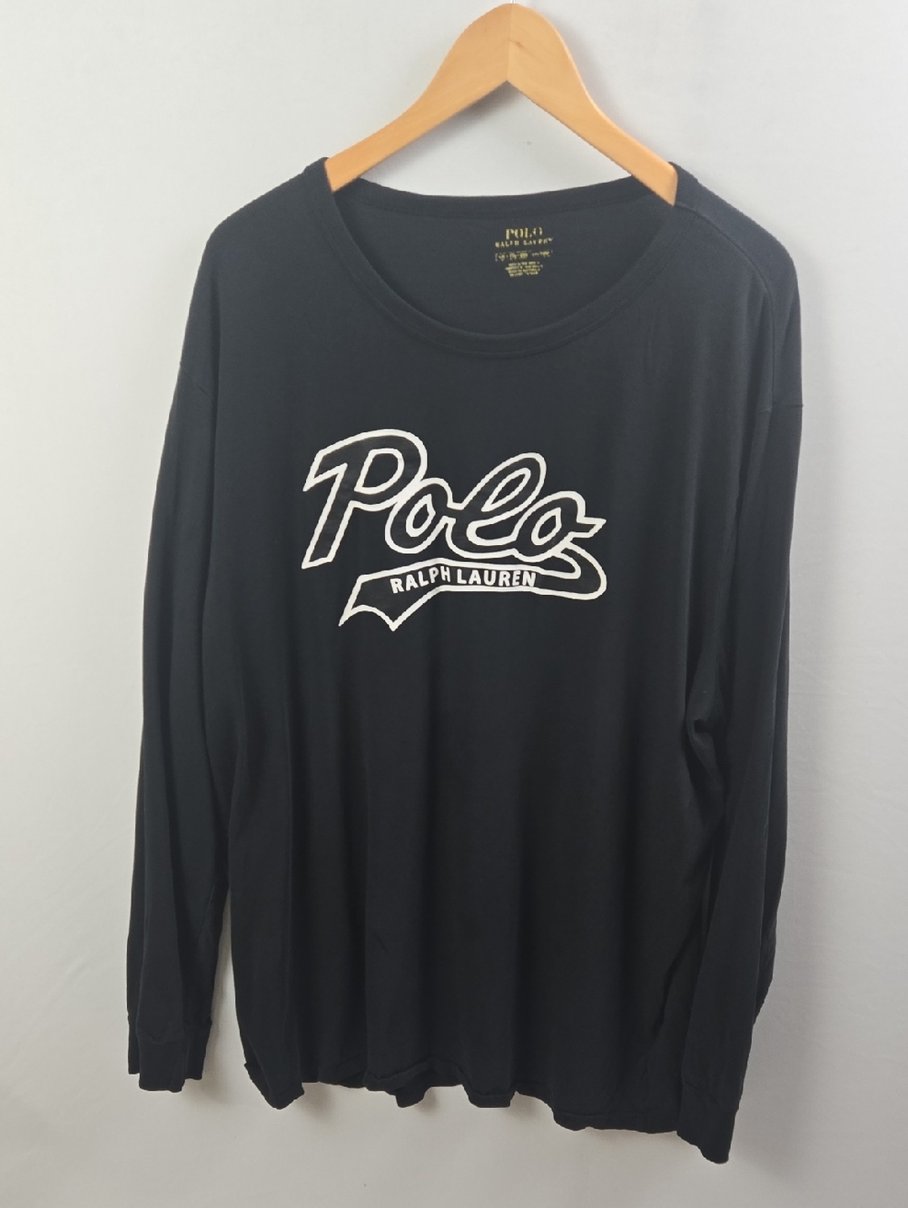 Polo Ralph Lauren Men's Long Sleeve Script Crewneck T-Shirt XXL , Navy Casual